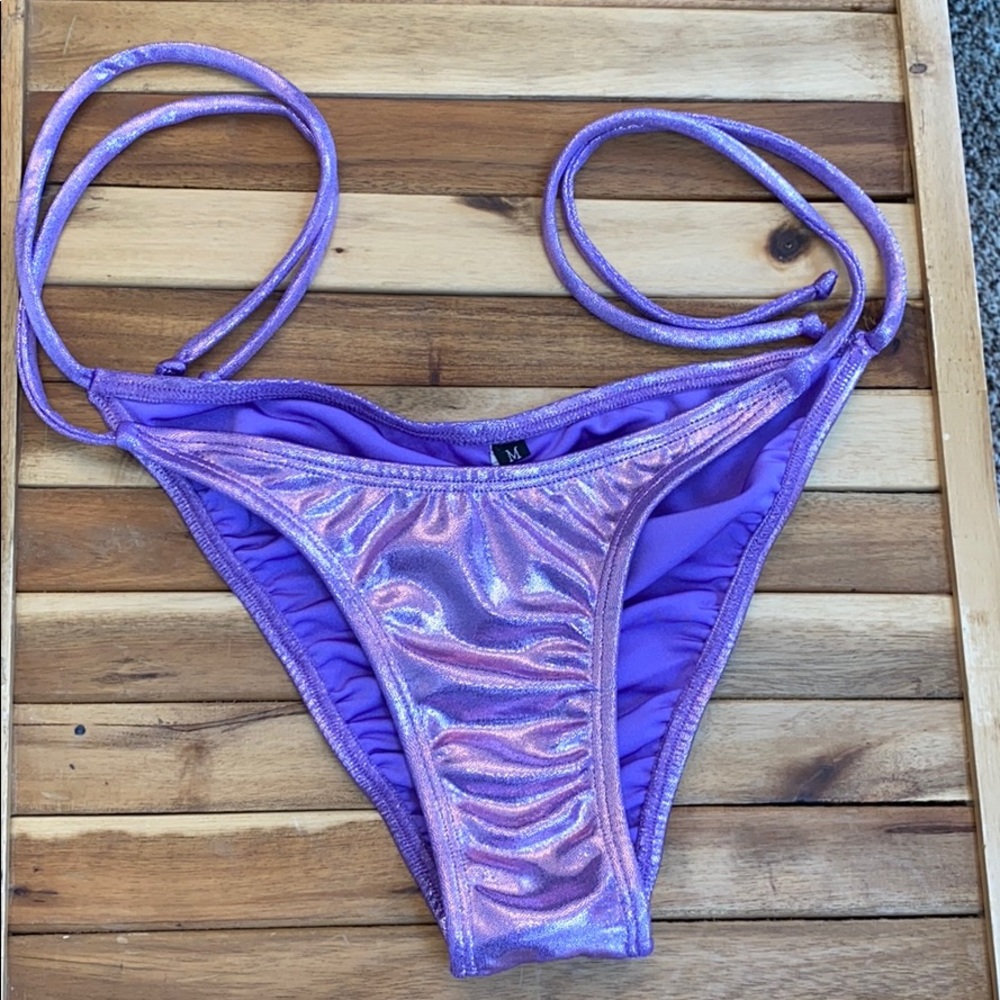 Tie side purple bikini bottom